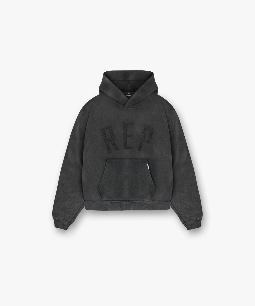 Rep Applique Hoodie - Vintage Black