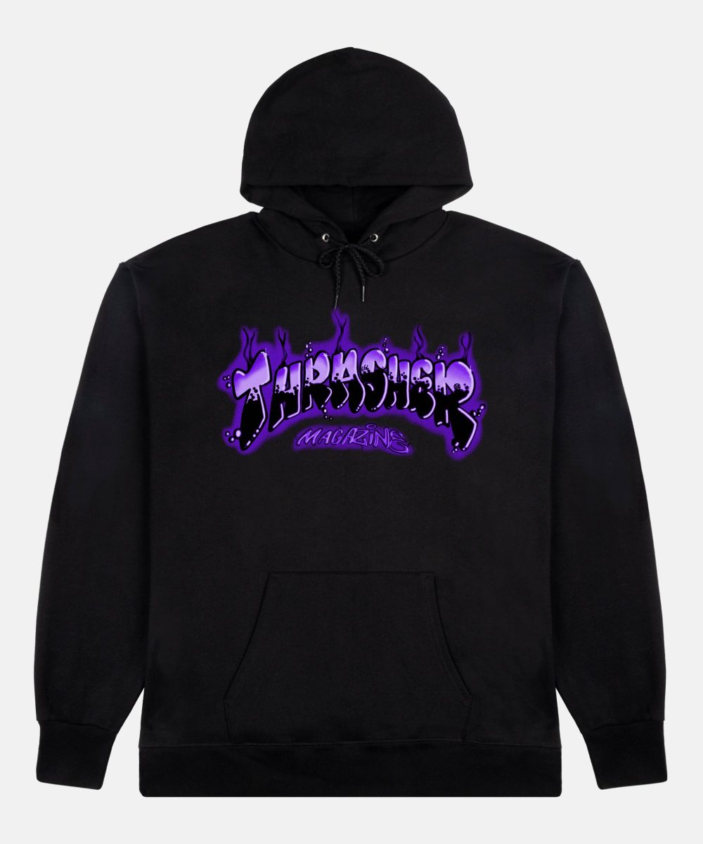 AIRBRUSH - HOODIE - BLACK / PURPLE