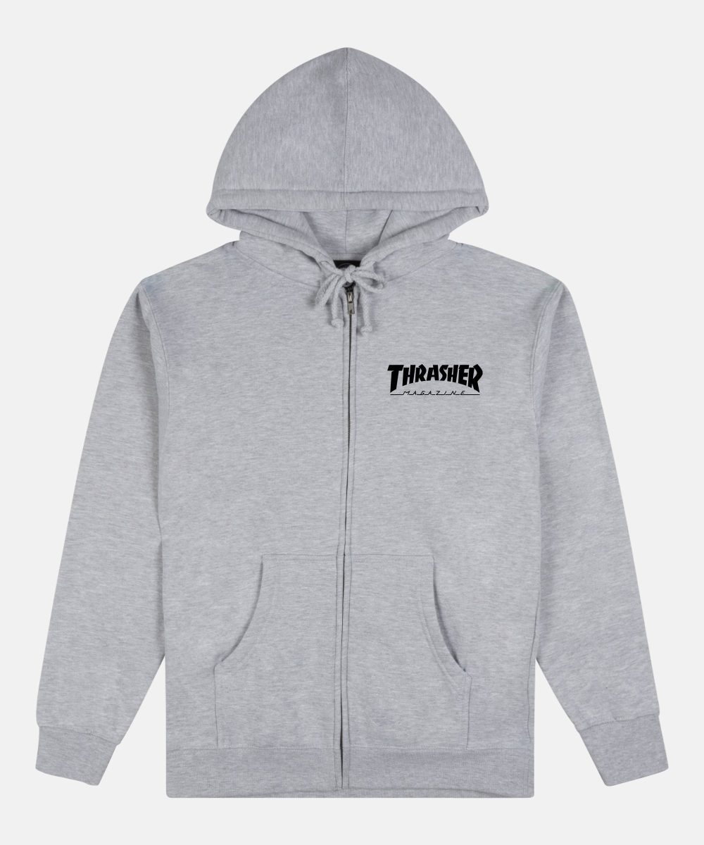 MAG LOGO - ZIP UP HOODIE - GREY