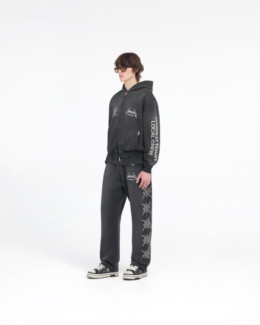 Represent X Metallica Local Crew Zip Hoodie - Stained Black
