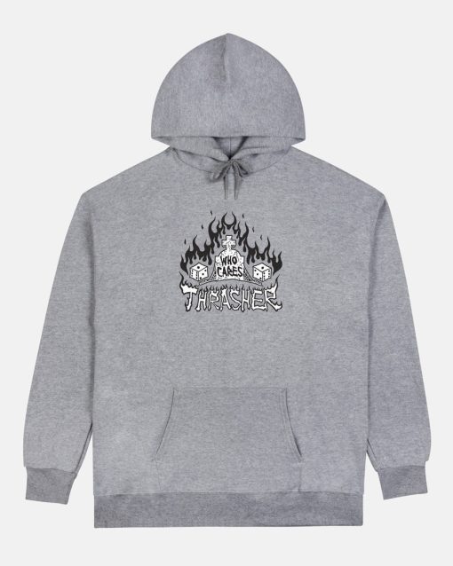 WHO CARES BY NECK FACE - HOODIE - SPORT GREY
