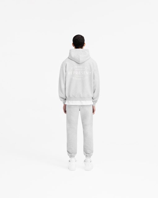 Represent Owners Club Stamp Zip Up Hoodie - Ash Grey