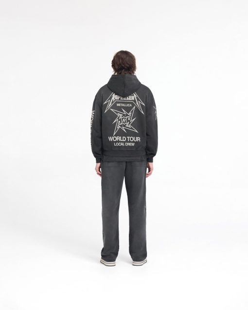 Represent X Metallica Local Crew Zip Hoodie - Stained Black